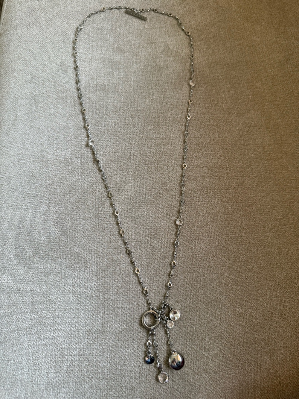 White House Black Market Silver-Tone Dangle Station Necklace